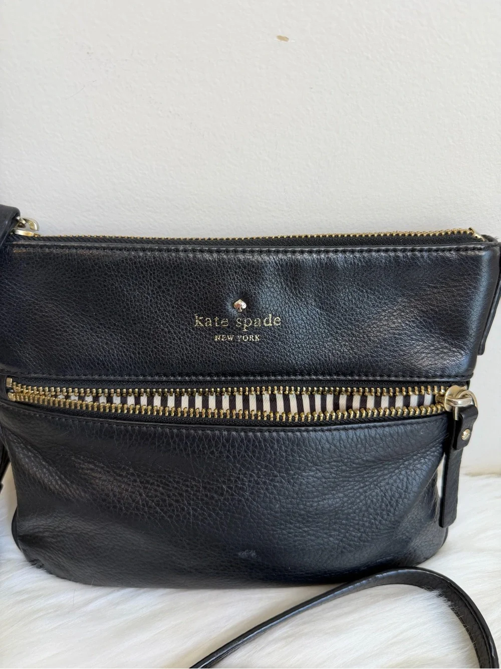 Kate Spade New York Cobble Hill Black Pebbled Leather Crossbody Bag Purse
